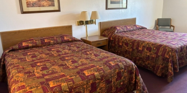 Two bed motel rooms at Crossroads Inn